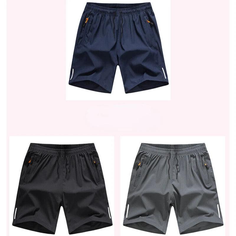 Running Shorts Ice Silk Plus Size Basketball ShortsThin Running Loose Pajama Pants  Beach Quick- Drying Breathable Gym Pants
